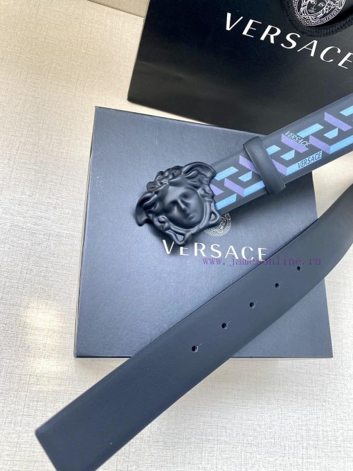 Width 4.0cm Versace This Palazzo belt is made of cowhide fabric and adorned with Le Pop Clas 74trw50i - Image 7