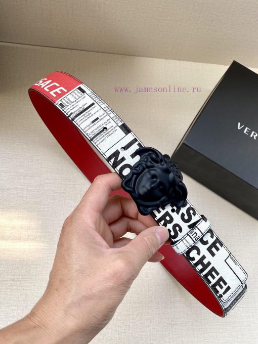 Width 4.0cm Versace This Palazzo belt is made of cowhide fabric and adorned with Le Pop Clas 61mksxu8