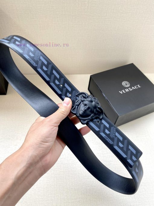 Width 4.0cm Versace This Palazzo belt is made of cowhide fabric and adorned with Le Pop Clas r7ecrxwx - Image 5
