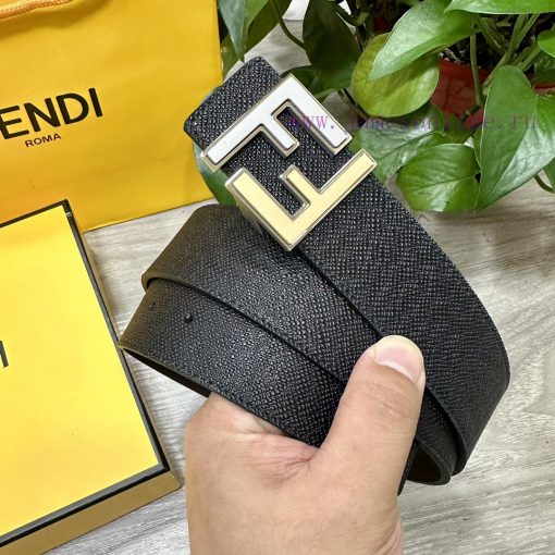 FENDL 40MM wide double-sided original calf leather with a single ruthenium palladium plated cnt797sr