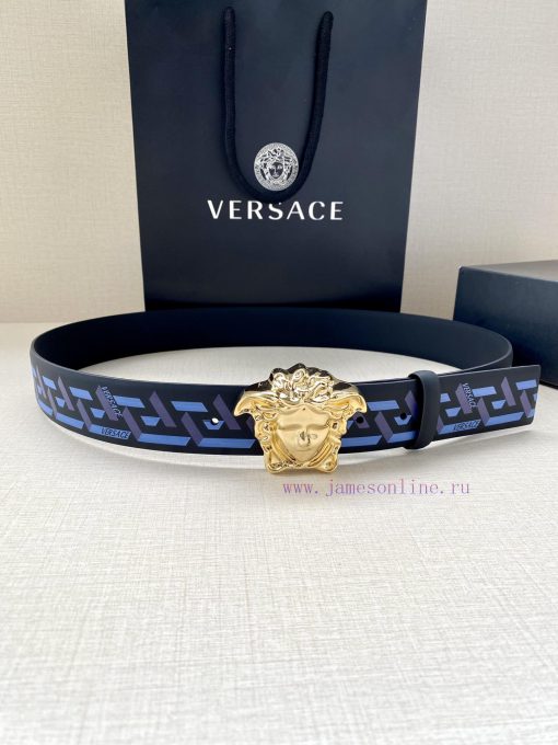Width 4.0cm VERSACE This classic Versace belt is made of soft calf leather, adorned with La roduahoq - Image 5