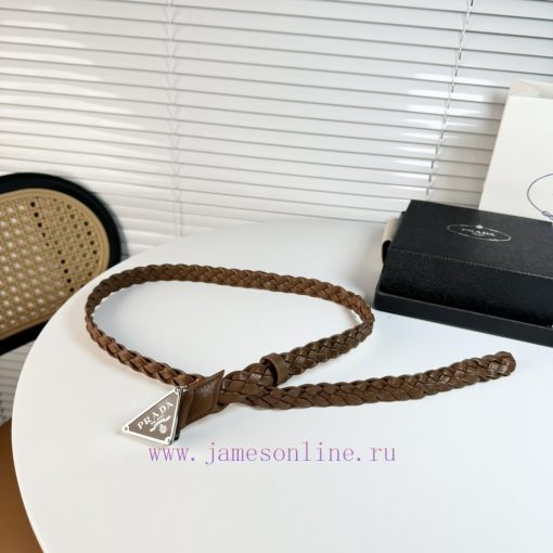 PRADA's magnificent leather belt exudes a simple and exquisite elegance, weaving a classic l rz89f7nq - Image 2