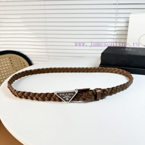 PRADA's magnificent leather belt exudes a simple and exquisite elegance, weaving a classic l rz89f7nq - Image 3