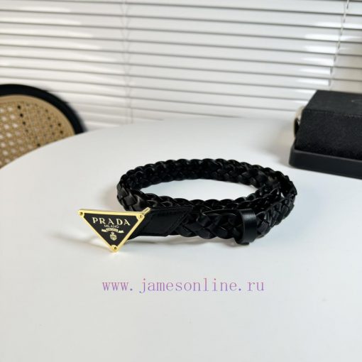 PRADA's magnificent leather belt exudes a simple and exquisite elegance, weaving a classic l 3g8fe45r - Image 4