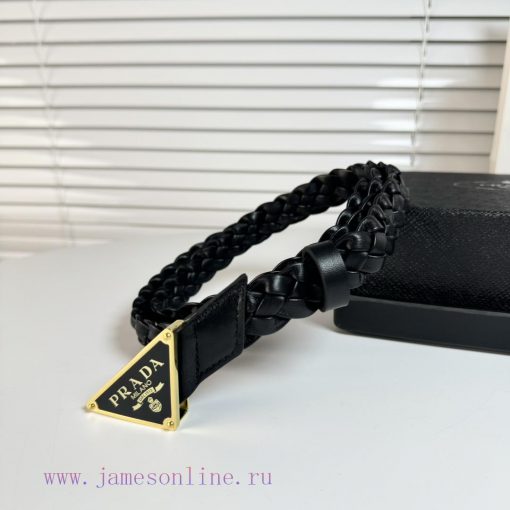 PRADA's magnificent leather belt exudes a simple and exquisite elegance, weaving a classic l 3g8fe45r - Image 5