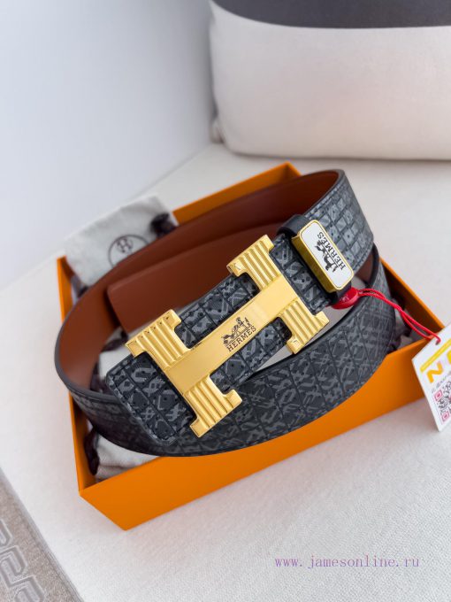Hermes Hermes waist beltHanging buckle, classic pure steel material buckle head, double-side bfqflx8r - Image 2