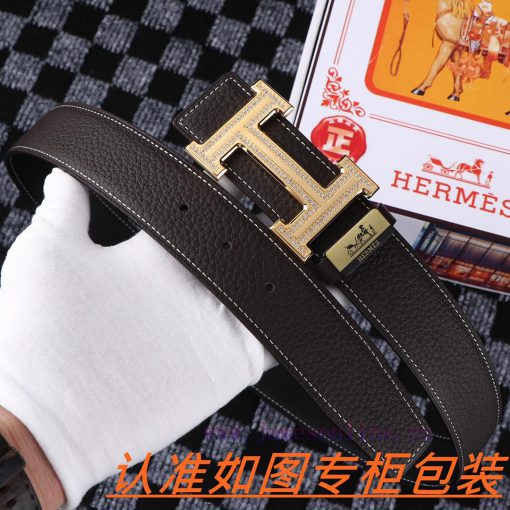 Men's belt HermesMen's leather belt is made of 100% head layer cowhide, ensuring that the 24 apml89qa - Image 5