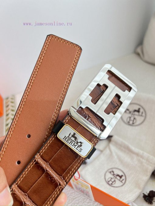 Hermes Hermes waist beltHanging buckle, classic pure steel material buckle head, double-side 3evq9ha2 - Image 9