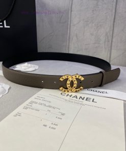 Width 3.0cm Chanel Lychee patterned cowhide with gold and silver steel buckle support nizwxolb