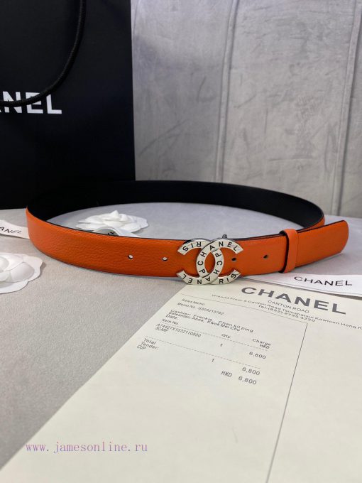 Width 3.0cm Chanel Lychee patterned cowhide with gold and silver steel buckle support lf51d15t - Image 2