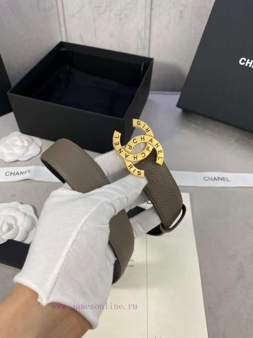 Width 3.0cm Chanel Lychee patterned cowhide with gold and silver steel buckle support nizwxolb - Image 6