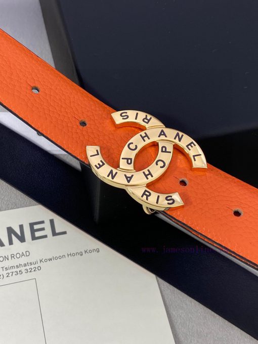 Width 3.0cm Chanel Lychee patterned cowhide with gold and silver steel buckle support lf51d15t - Image 10