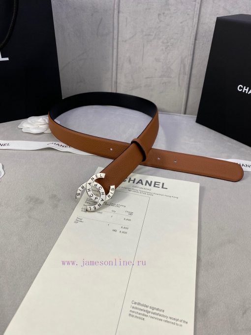 Width 3.0cm Chanel Lychee patterned cowhide with gold and silver steel buckle support ffxmz49t - Image 5