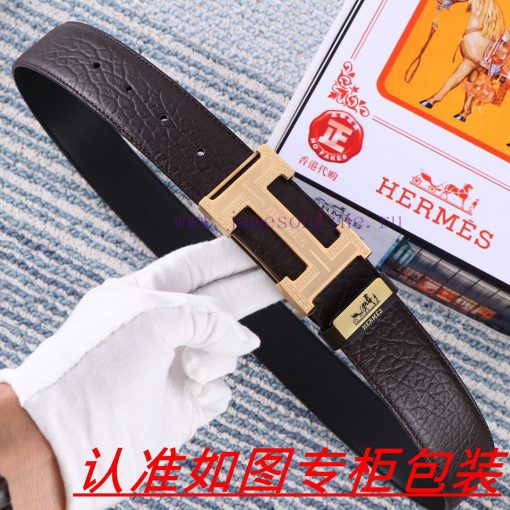 Hermes Belt ️ BeltThe material is made of 100% top layer cowhide, ensuring that 24k pure ste bq44upup - Image 5