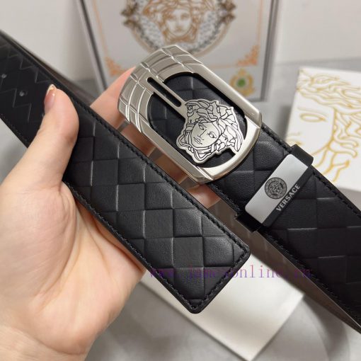 Versace. VersaceMaterial: Leather Belt with 100% Head Layer. The leather belt is guaranteed tfrt41cu - Image 4