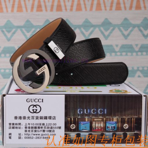 Belt and belt Gucci leather beltMen's belt material: 100% head layer cowhide belt, guarantee t6pbtpp1 - Image 2