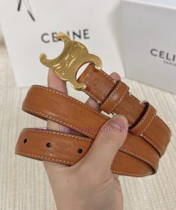 Celine 2.5cm double-sided calf leather top layer customization, with a Triumphal Arch emboss vx56rbh4