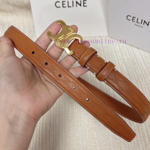 Celine 2.5cm double-sided calf leather top layer customization, with a Triumphal Arch emboss vx56rbh4 - Image 6