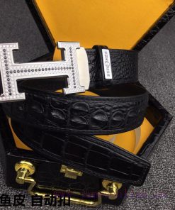 Hermes HERMES crocodile skinDelivery crocodile wooden box, automatic buckleGrade: Imported w t1xbnrq5