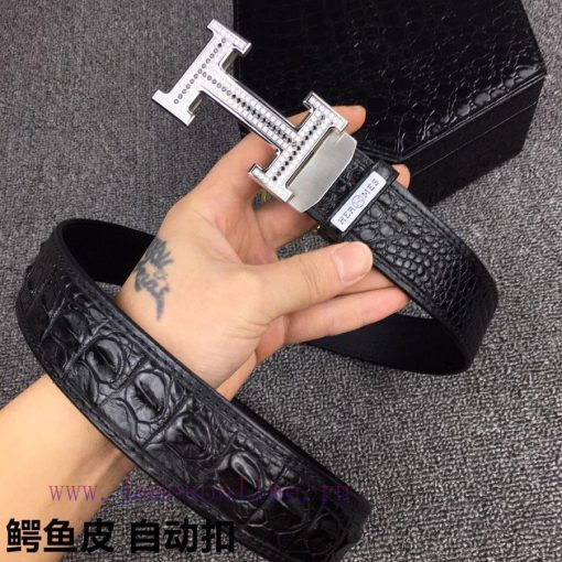 Hermes HERMES crocodile skinDelivery crocodile wooden box, automatic buckleGrade: Imported w t1xbnrq5 - Image 4