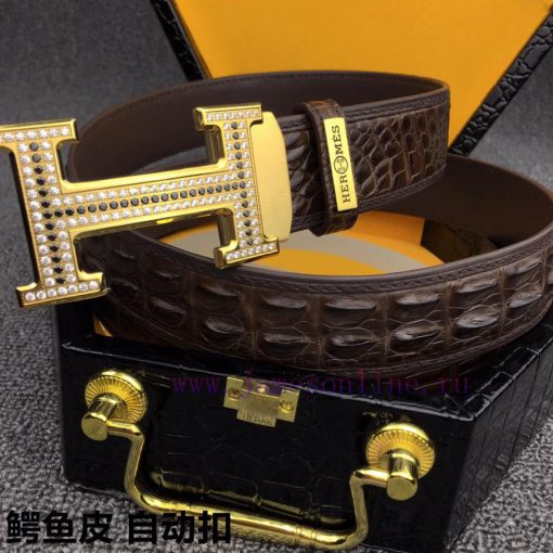 Hermes HERMES crocodile skinDelivery crocodile wooden box, automatic buckleGrade: Imported w tbdb8ejk - Image 2