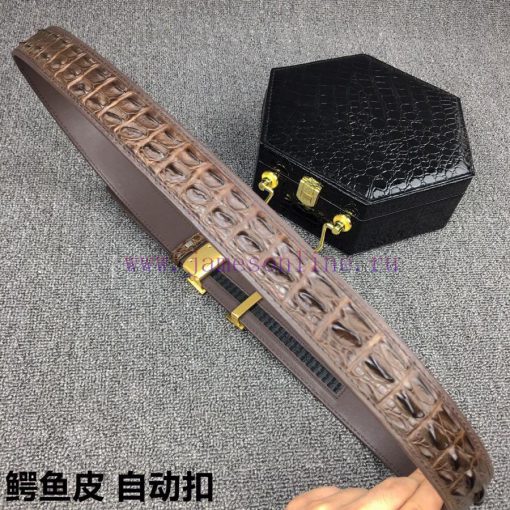 Hermes HERMES crocodile skinDelivery crocodile wooden box, automatic buckleGrade: Imported w tbdb8ejk - Image 8