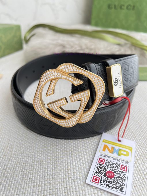 Gucci Gucci Belt ️ BeltHanging buckle, pure steel material with diamond studded buckle head, evswrdpw - Image 4