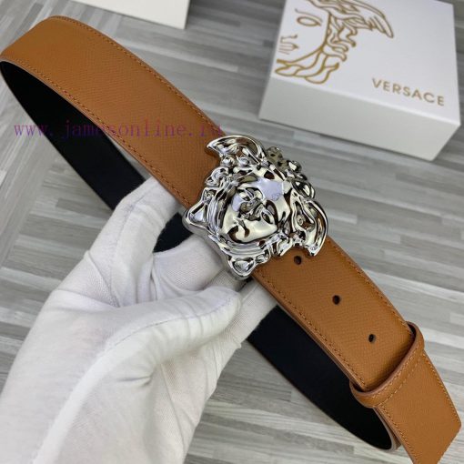 Width 4.0cm Versace This belt is adorned with the iconic Versace Medusa logo buckle, showcas kriqfxy4