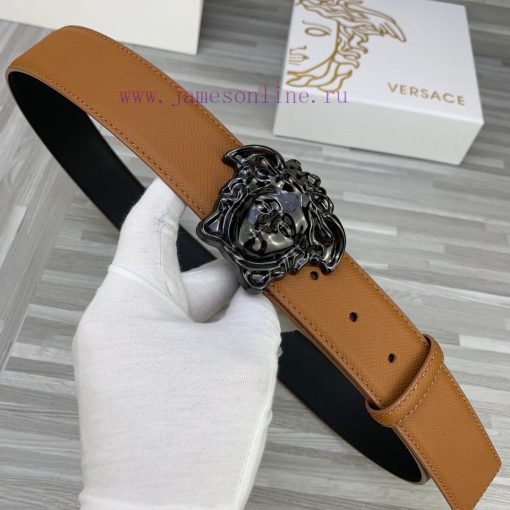 Width 4.0cm Versace This belt is adorned with the iconic Versace Medusa logo buckle, showcas ih0ybynx - Image 2