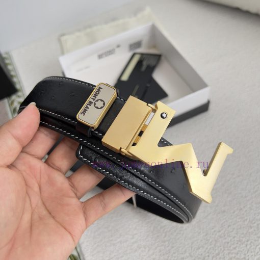 Montblanc Montblanc ️ Belt and beltBuckle, new original classic boutique two-color buckle, p l7h3stw5 - Image 5