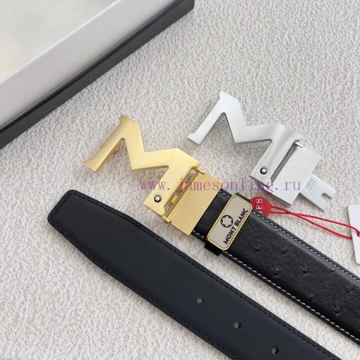 Montblanc Montblanc ️ Belt and beltBuckle, new original classic boutique two-color buckle, p l7h3stw5 - Image 10