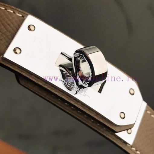 Herm è s Women's Belt with Small Leather Plated Palladium Buckle 1.8cm Width H069853CKR2 H B 9kpmkk6g - Image 3