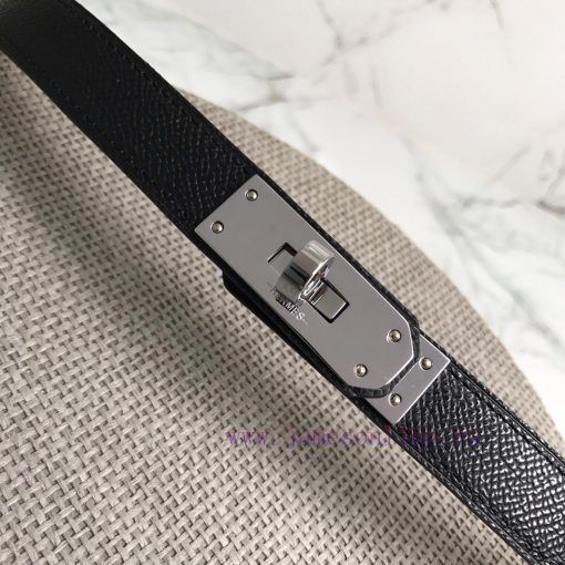 Herm è s Women's Belt with Small Leather Plated Palladium Buckle 1.8cm Width H069853CKR2 H B ly2ppp2l - Image 3