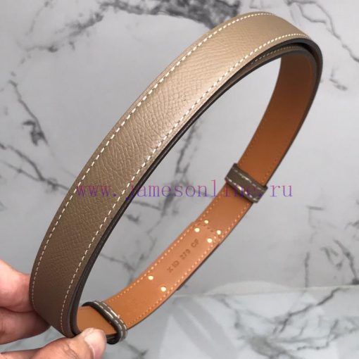 Herm è s Women's Belt with Small Leather Plated Palladium Buckle 1.8cm Width H069853CKR2 H B 9kpmkk6g - Image 6