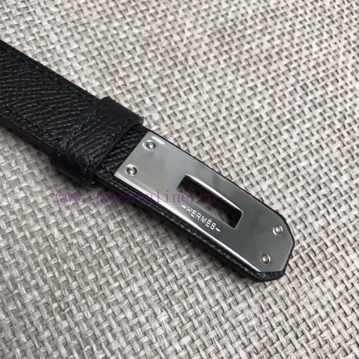 Herm è s Women's Belt with Small Leather Plated Palladium Buckle 1.8cm Width H069853CKR2 H B ly2ppp2l - Image 8