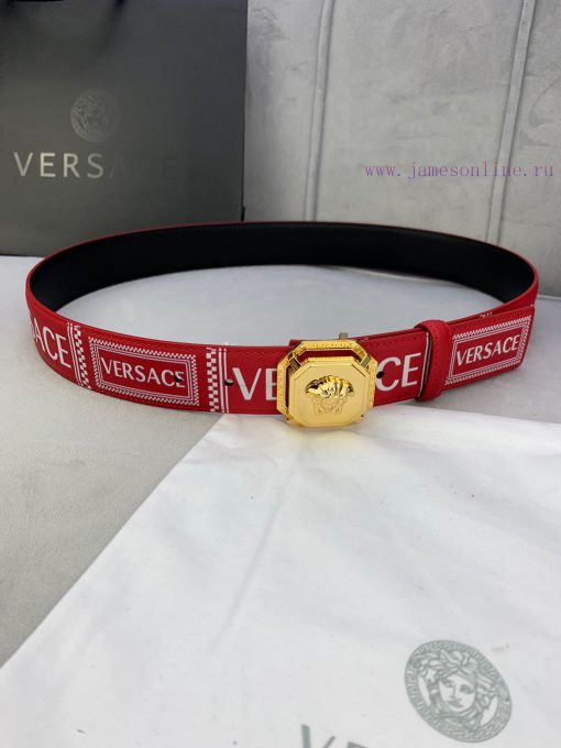 P Width 4.0cm Versace This double-sided top leather waistband is adorned with the iconic Ver 287w6m46