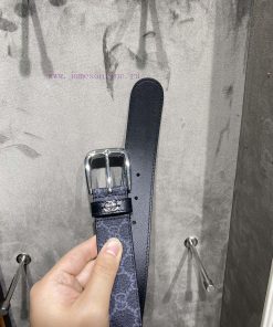 Gucci 673921 92TIN Black Supreme PVC Old Flower Imported Bottom Width 3.5cm Leather Loop Sew 0mf1ye9j