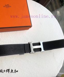 Hermes HermesMen's double-sided original leather waist belt 38mm, paired with stainless stee mm16pkix