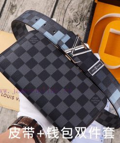 LV. Yilu Weideng Double Piece SetWooden box, belt+wallet, two-piece setGrade: Italian import 7gk7l9kl