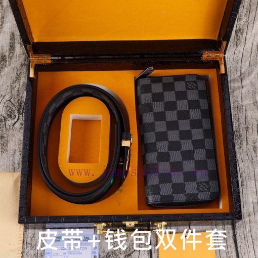 LV. Yilu Weideng Double Piece SetWooden box, belt+wallet, two-piece setGrade: Italian import aq0ulrfq - Image 9