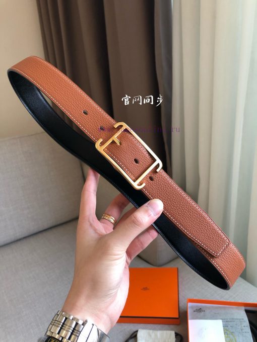 Hermes official website synchronization - SOCIETY 32 REVERSIBLE BELT with palladium plated m 0rhric2c - Image 3