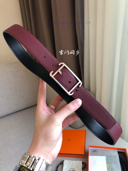 Hermes official website synchronization - SOCIETY 32 REVERSIBLE BELT with palladium plated m gn0u3v9s - Image 3