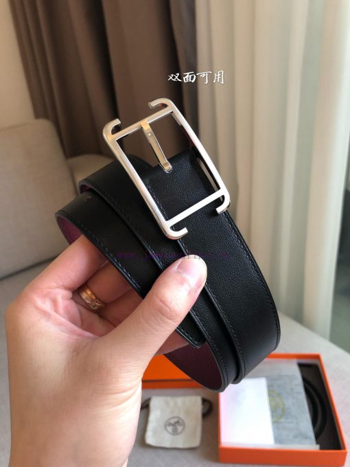 Hermes official website synchronization - SOCIETY 32 REVERSIBLE BELT with palladium plated m gn0u3v9s - Image 5