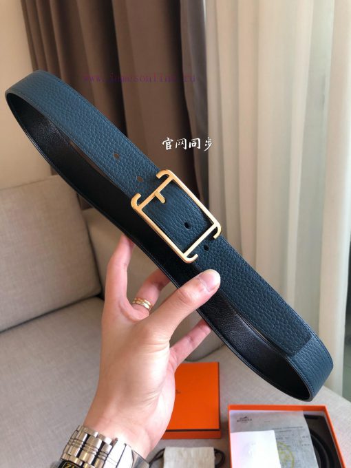 Hermes official website synchronization - SOCIETY 32 REVERSIBLE BELT with palladium plated m cs47qirg - Image 3