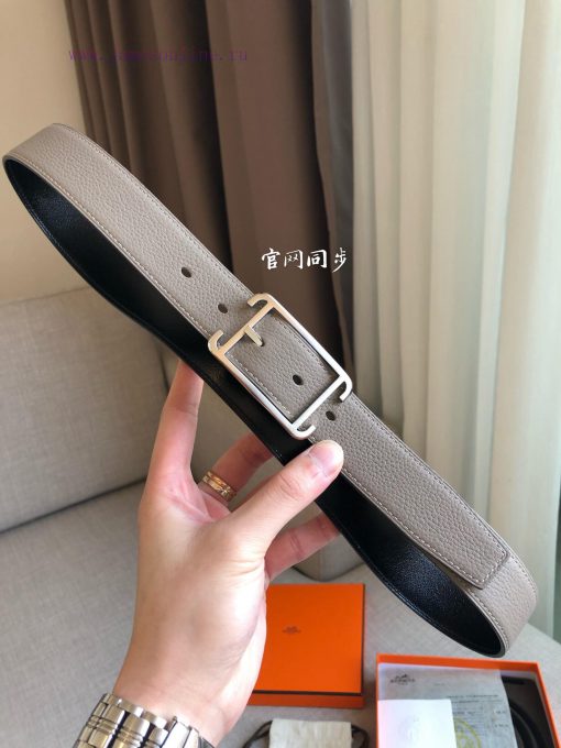 Hermes official website synchronization - SOCIETY 32 REVERSIBLE BELT with palladium plated m 05zxxp51 - Image 3