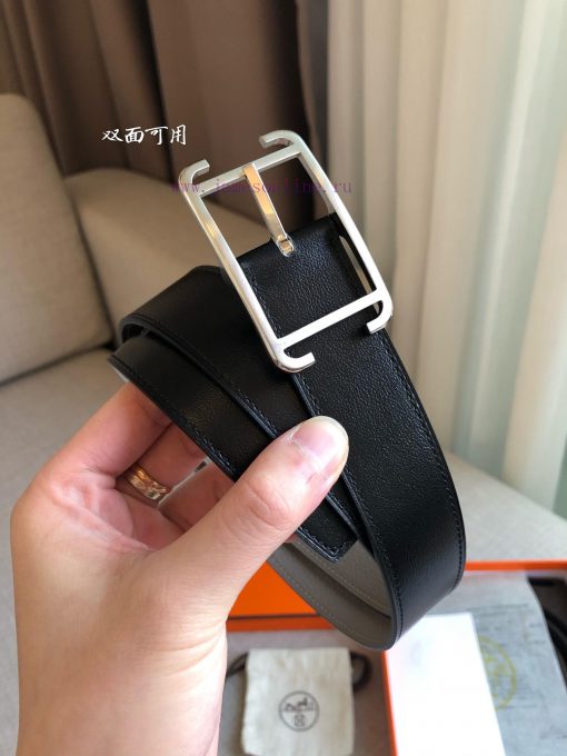Hermes official website synchronization - SOCIETY 32 REVERSIBLE BELT with palladium plated m 05zxxp51 - Image 6