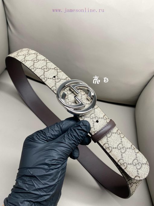 Gucci GUCCIThe complete set of 4.0cm GG 2024 new Supreme canvas is a representative fabric, c3m2dfji - Image 8