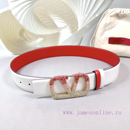 4.0cm Valentino new belt, double-sided top layer cowhide material, length 75.80.85.90.95.100 upc9iugt