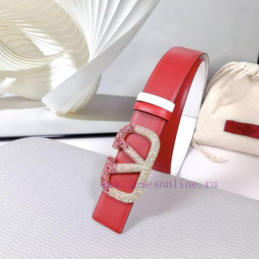 4.0cm Valentino new belt, double-sided top layer cowhide material, length 75.80.85.90.95.100 upc9iugt - Image 3