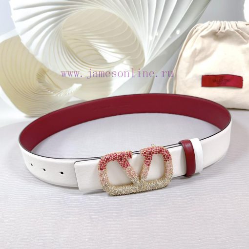 4.0cm Valentino new belt, double-sided top layer cowhide material, length 75.80.85.90.95.100 ms5xk4p8 - Image 2